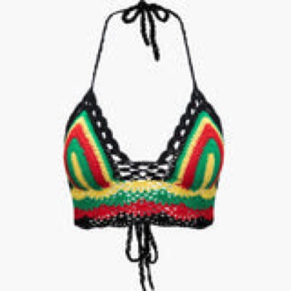 Rainbow Crochet Tie Top